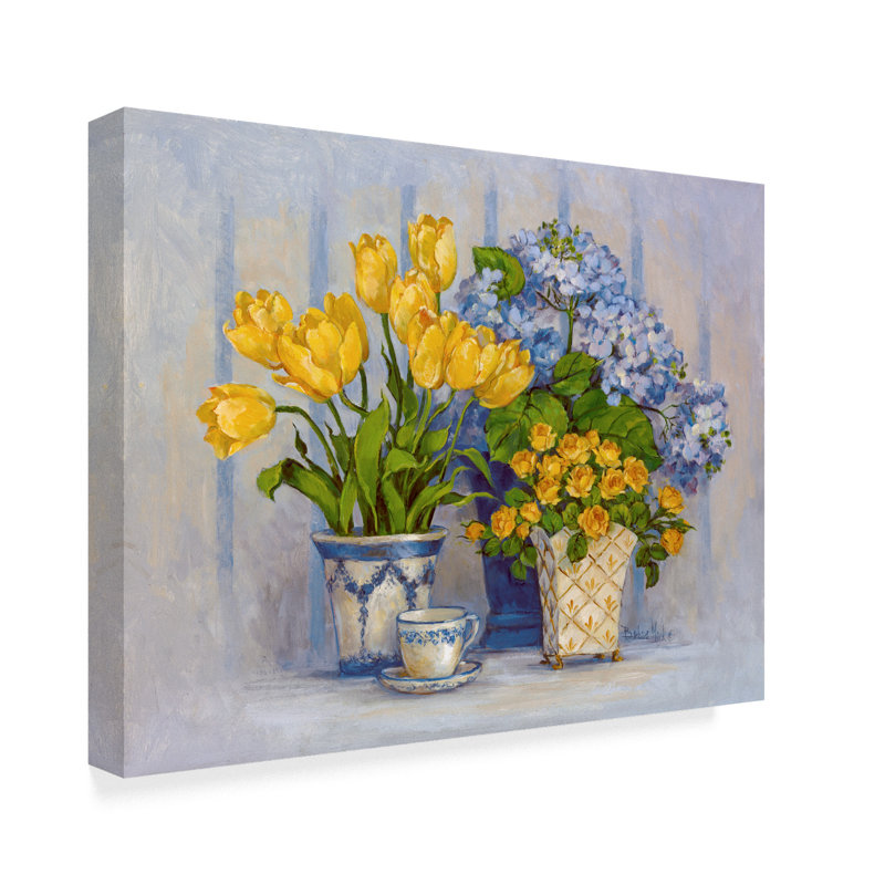 « blue white », reproduction de peinture à l’acrylique sur toile tendue, H 24 po x l 32 po x P 2 po