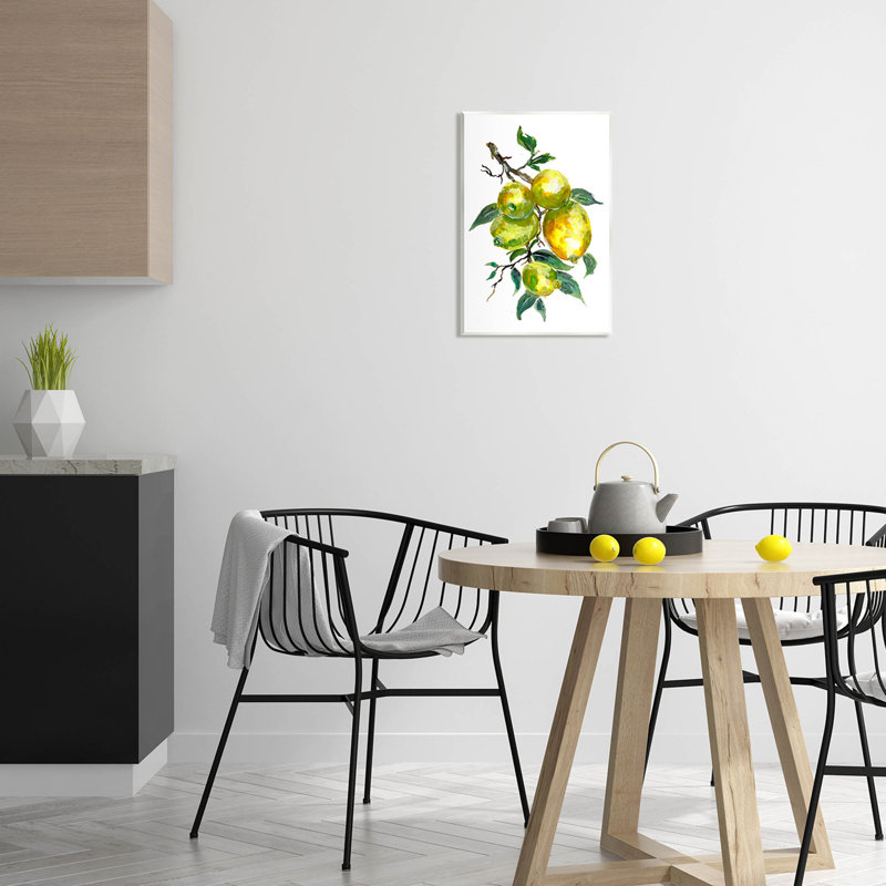 Art mural sur toile de citron et d'agrumes par Sebastian Grafmann, H 19 po x l 13 po x P 0,5 po, Bois