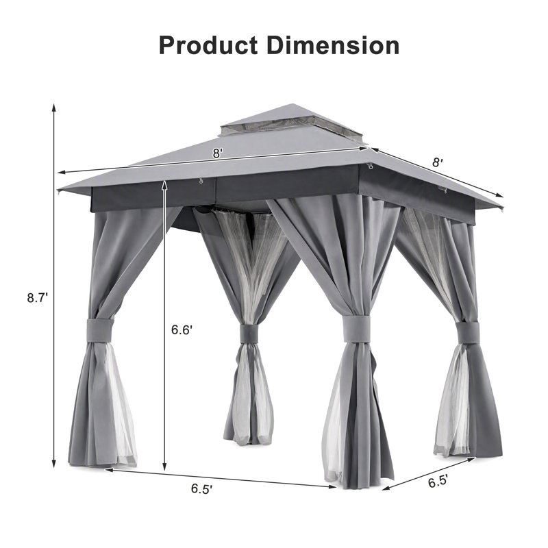 8 Ft. W x 8 Ft. D Steel Pop-up Gazebo