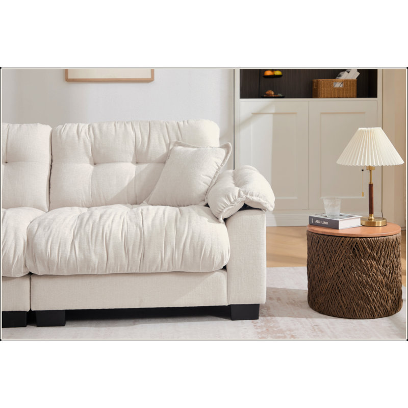 Canapé 3 places en chenille, Beige