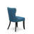 6 Piece Dining Table Set Contains a Rectangle Wooden Table with X-Legs and 4 Blue Linen Fabric Upholstered Chairs with a Bench, Wire Brushed Black Finish-196530892-196530893