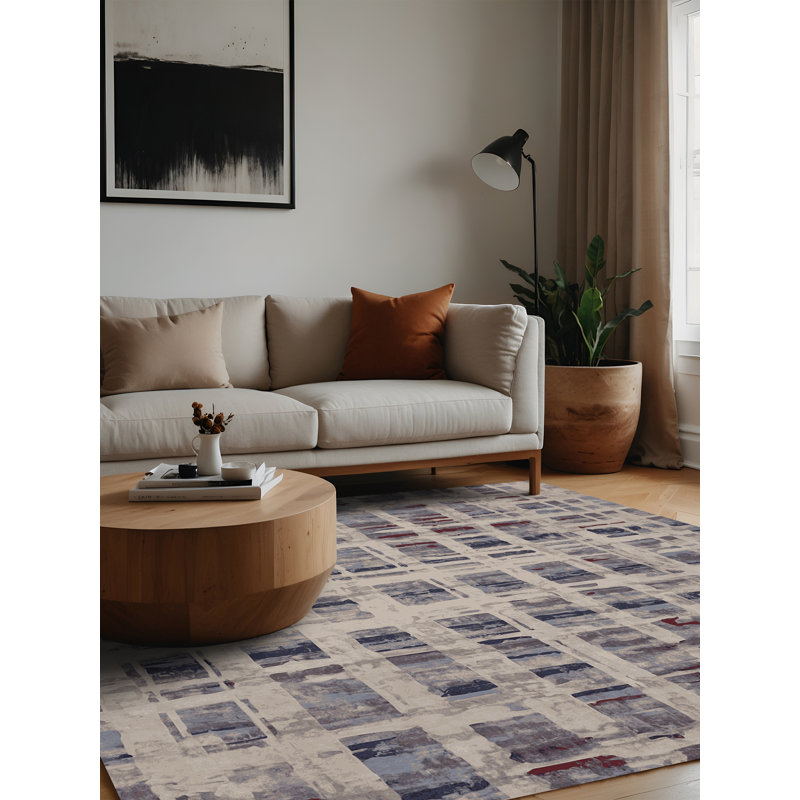 Machine Washable Gray Area Rug, Square 3'