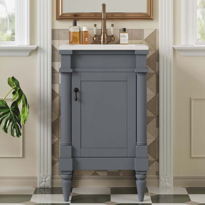Meuble-lavabo de salle de bain avec lavabo en céramique