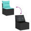  Ensemble de canapé de jardin avec coussin manuel 7 pièces noir et turquoise