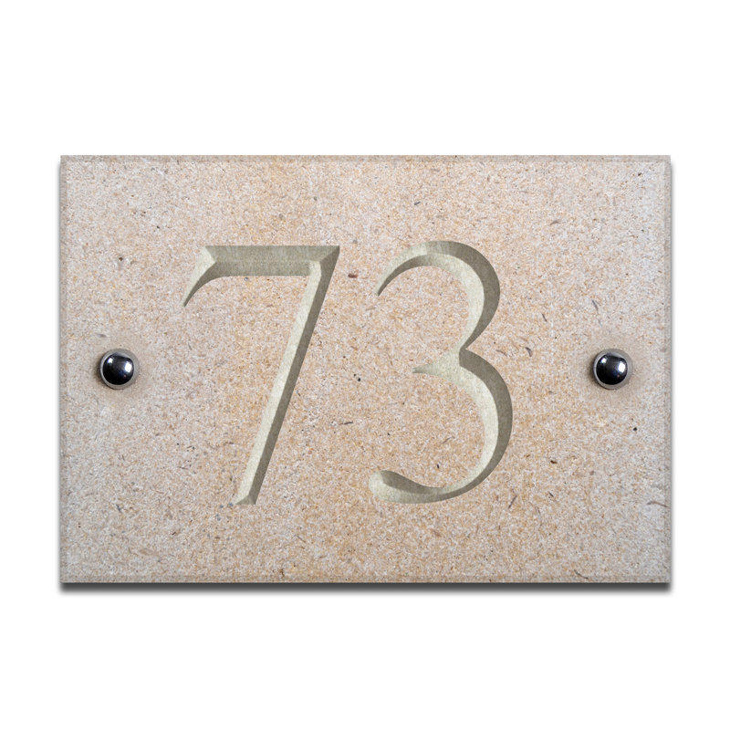 Chebanse 10cm H Stone House Number, 73, White