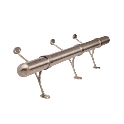 Outwater 8’ Bar Foot Rail Kit – Complete Undercounter Mount Hardware And Tubing, Dome End Cap Satin Stainless Steel Finish