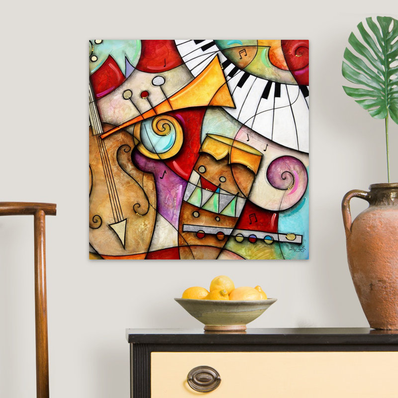 Making Jazz " Jazz Makers II (Trumpet) " by Eric Waugh, 24" H x 24" W x 1.25" D