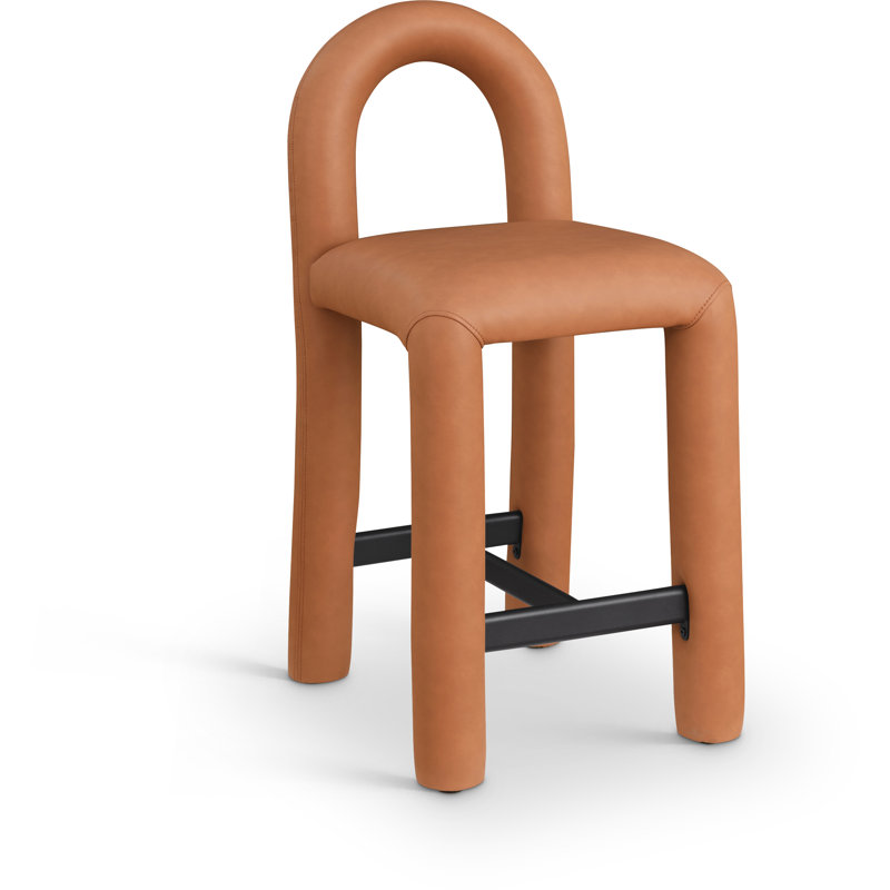 Amari Stool, Vegan Leather, Cognac
