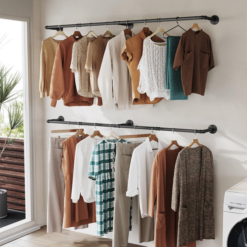 163cm Wall Mounted Clothes Rack