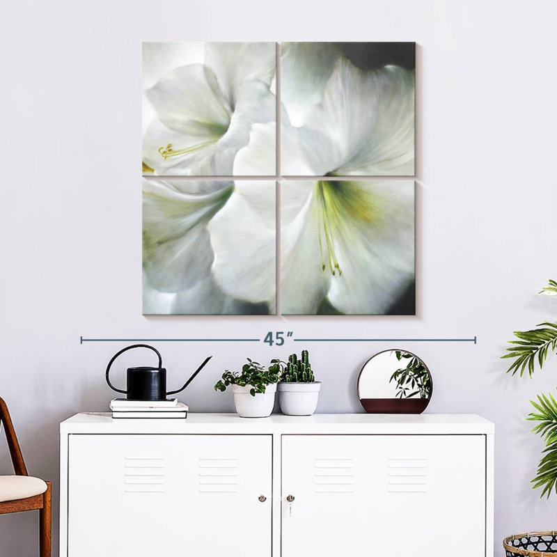 Harnek White Amaryllis II, 32" H x 32" W