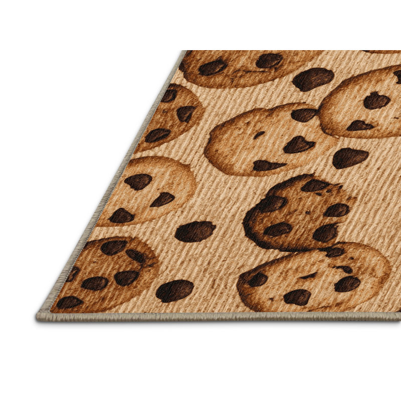 Washable Chocolate chip cookies Desserts Area Rug, Rectangle 5' x 8'