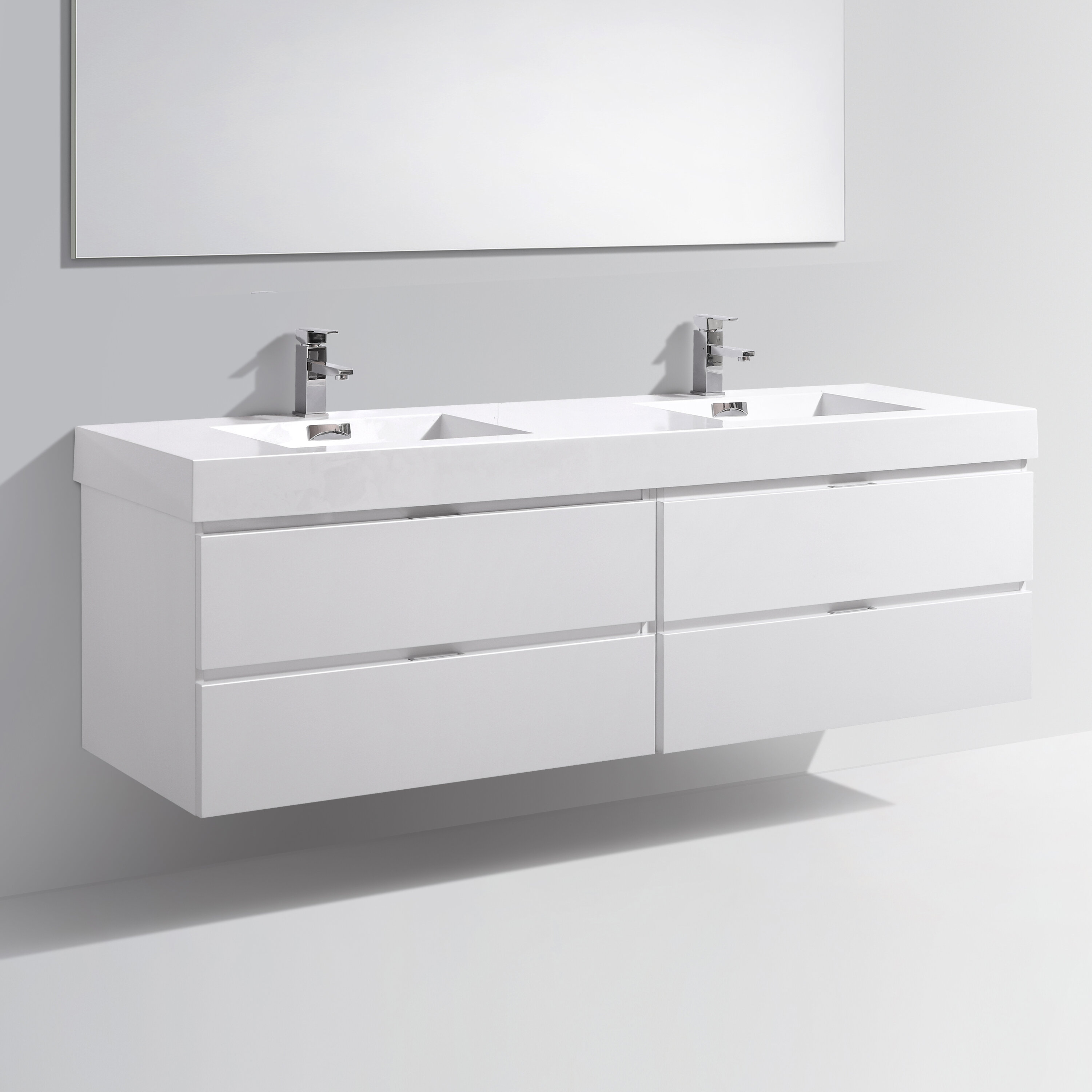 Ebern Designs Royka 71.63'' Double Bathroom Vanity with Acrylic Top ...