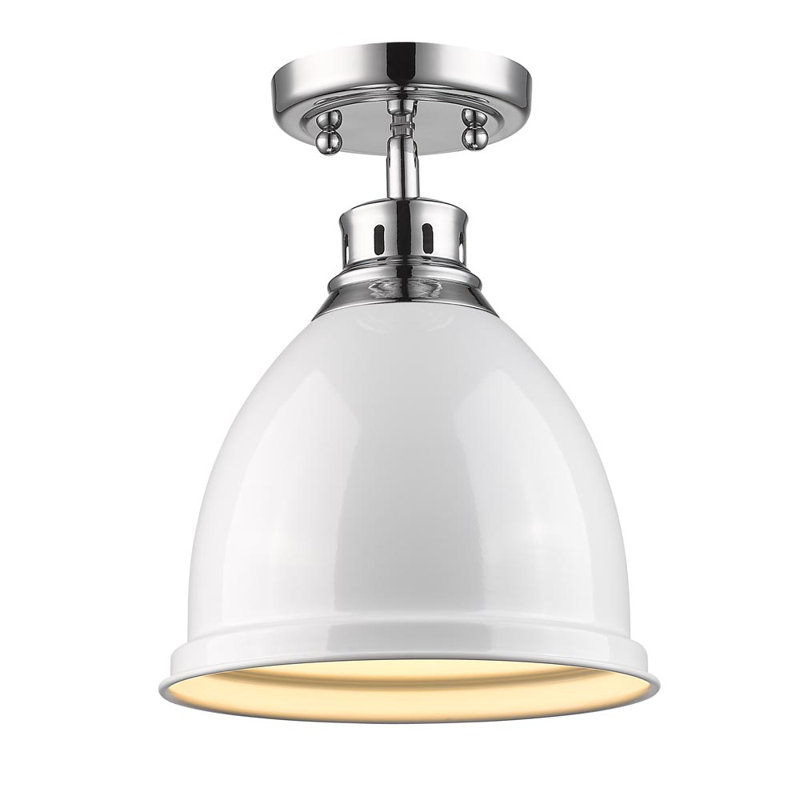 Flush Mount, White, Chrome