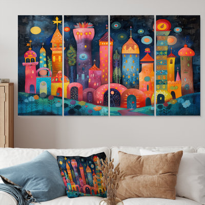 Colorul Vibrant Russia Moscow At Night III - Moscow Wall Decor Set