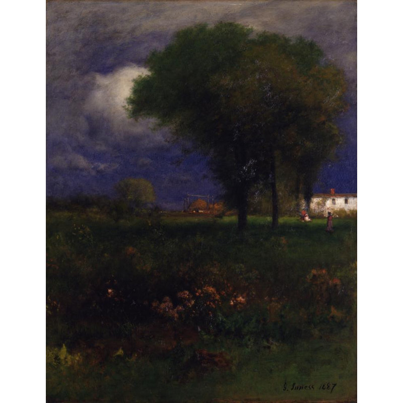 "Sept après-midi" par George Inness - Art mural sur toile tendue avec châssis, H 24 po x l 17 po