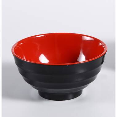 World Menagerie Fells Traditional Small Black Red Lacquer Copolymer Pasta  bowl