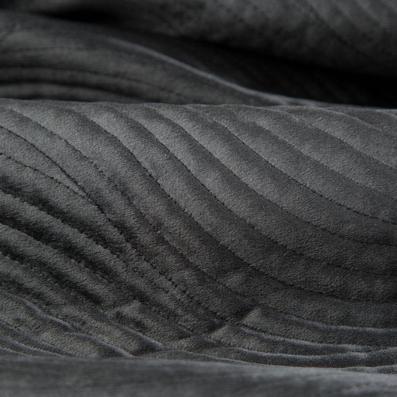 Carmody Polyester Solid Colour Bedspread, W170 x L210cm, Black
