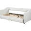 Beige, lit de jour rembourré, très grand lit simple, tiroirs de rangement, excellente expérience d'assise, lattes en bois pour matelas extensibles, rembourré, dossier et support de soutien ergonomique très grand, tissu doux