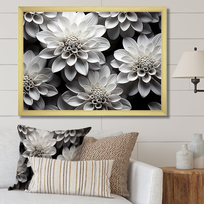 «Essential Black and White Mums Beauty I», reproduction d'art sur toile