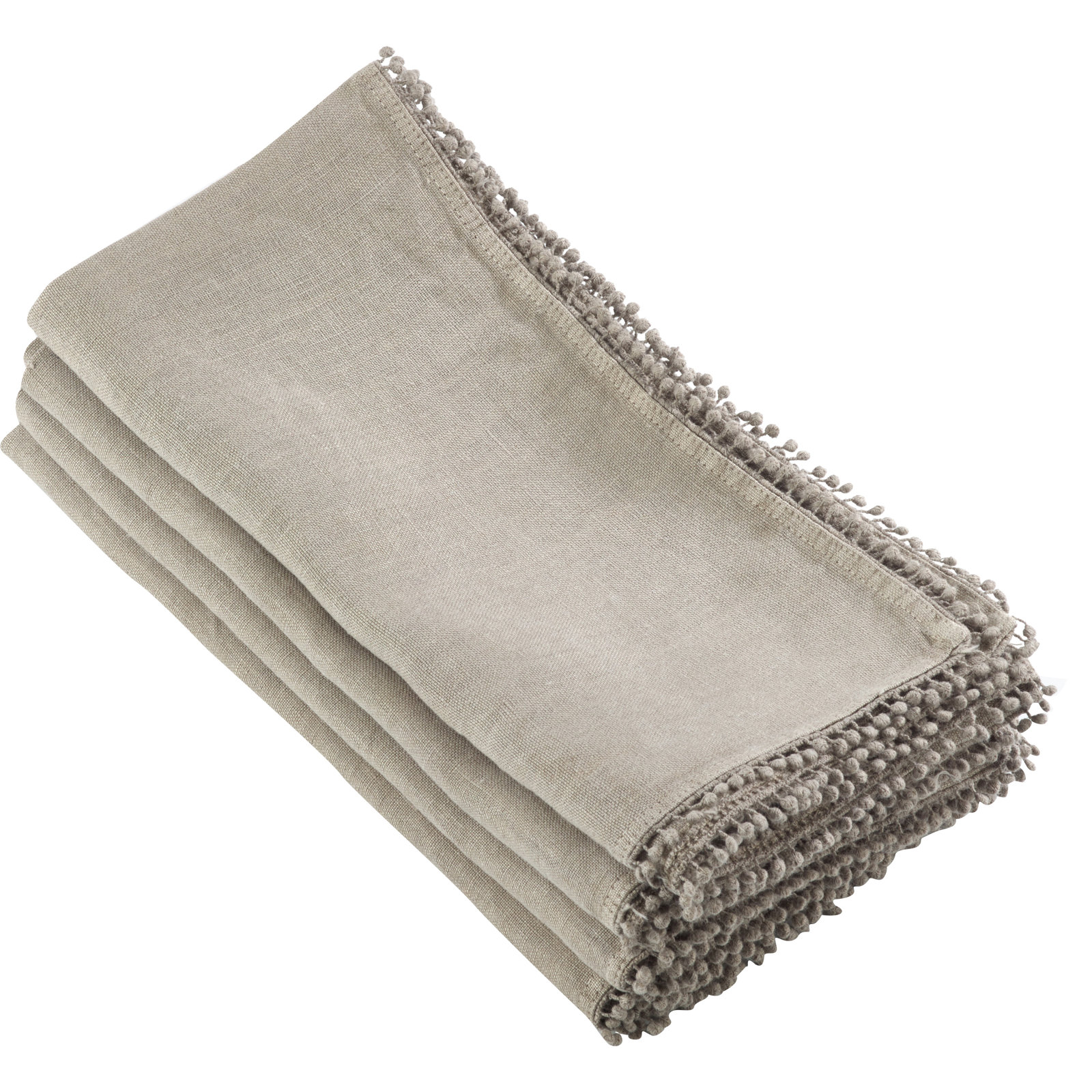 Trezza Pom Pom 20" Napkin, Natural