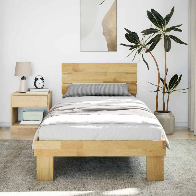Solid Wood Bed, European Single (90 x 200 cm)