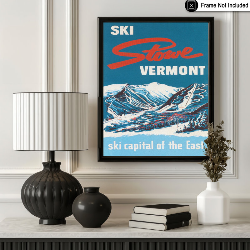 Ski Stowe, Vermont, Sans cadre, Affiche, H 12 po x l 16 po