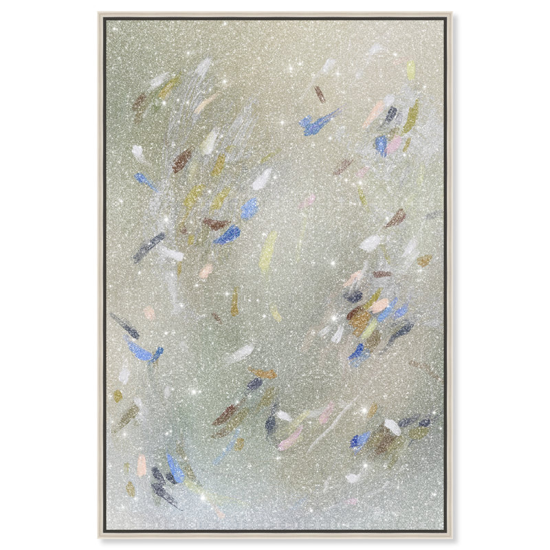 Spontaneous Trace Print by Oliver Gal, 31"H x 21"W, Silver Floater Frame