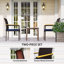 Ensemble de 2 chaises de patio empilables en osier avec coussins, bleu marine Stacking-410118180