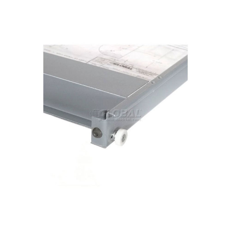 Gray Steel 5-Drawer Flat File Cabinet with Chrome Pulls
