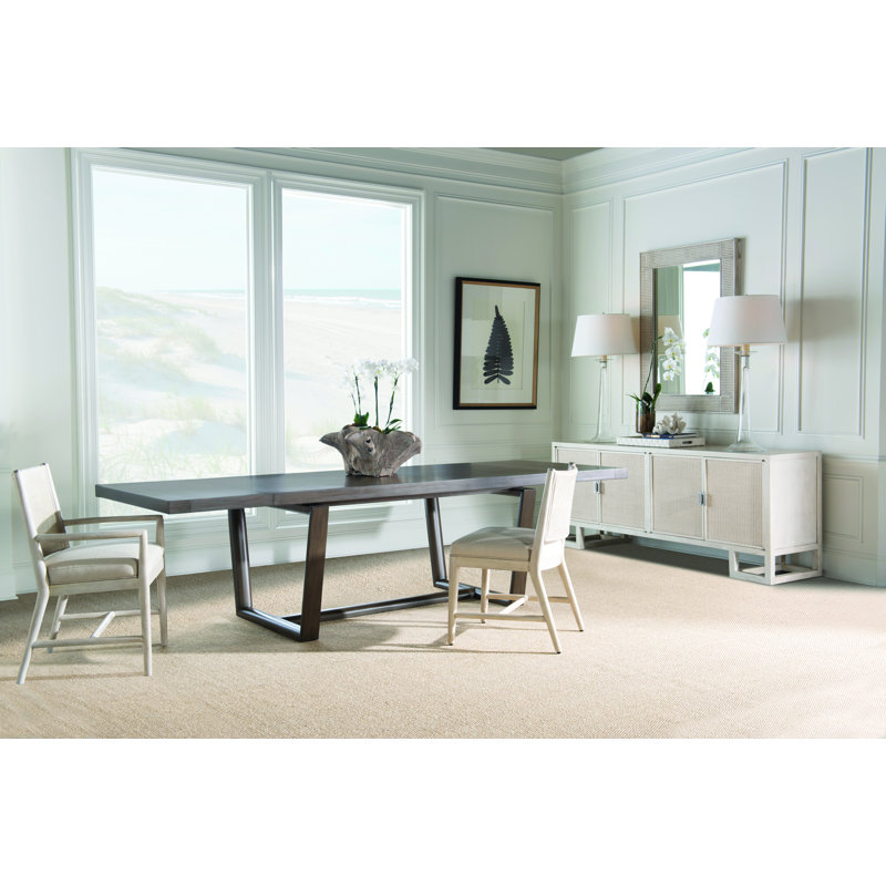 Hatteras Mahogany Wood Dining Table, Mink Gray