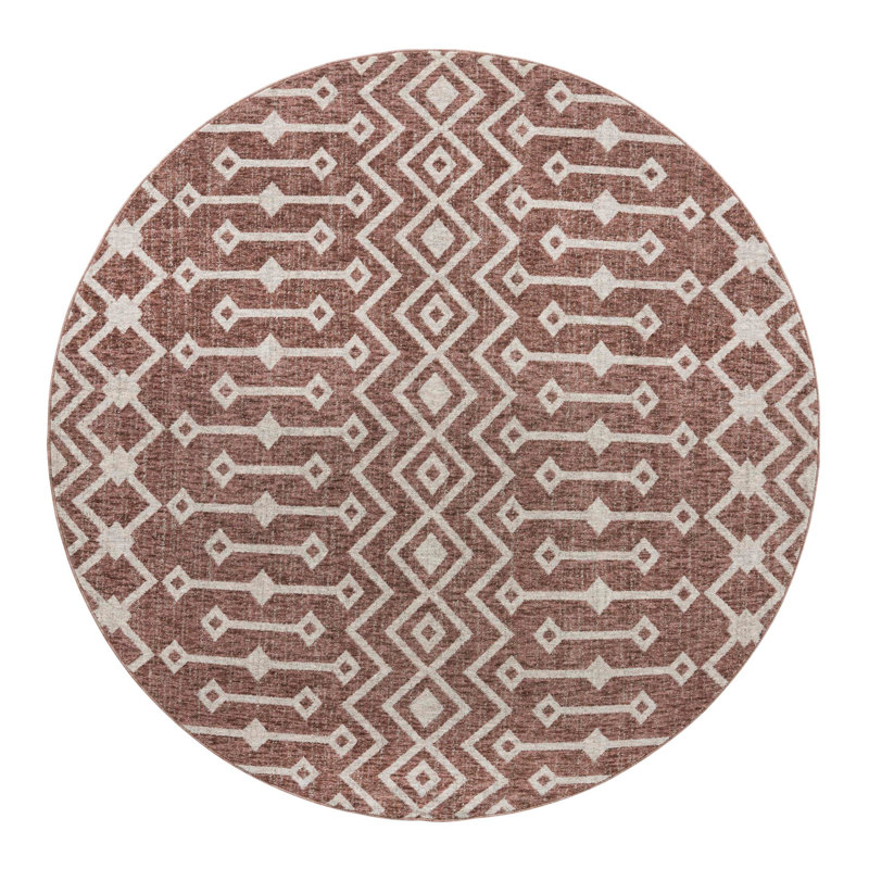 Barnkine Geometric Indoor Rug, Round 7'