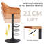 Velvet Height Adjustable Swivel Upholstered Bar Stools-307040904