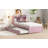 Twin Bed With Trundle,Bookcase,Pink-490573846-490573928
