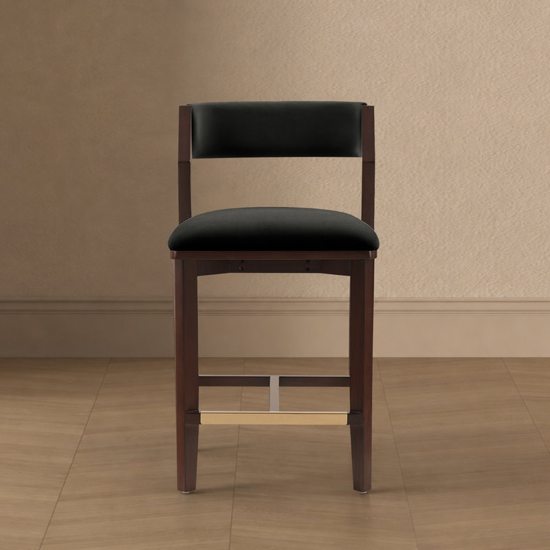 Tabouret de comptoir rembourré Patricia, Tabouret de comptoir (siège d'une hauteur de 25,9, Noir