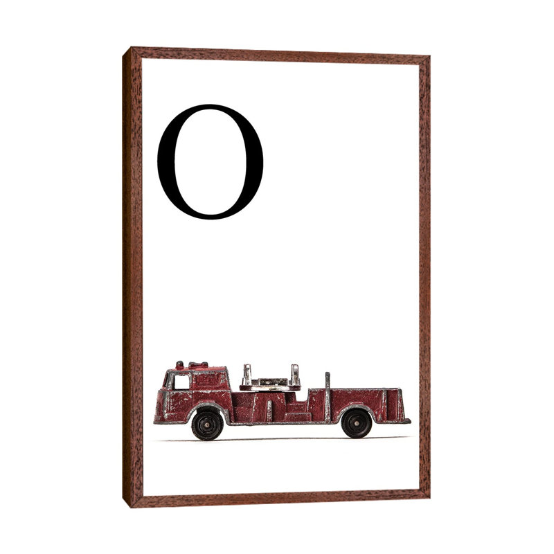 O Fire Engine Letter - Print on Canvas, Classic Brown Wood Framed, 101.6 cm H x 66.04 cm W
