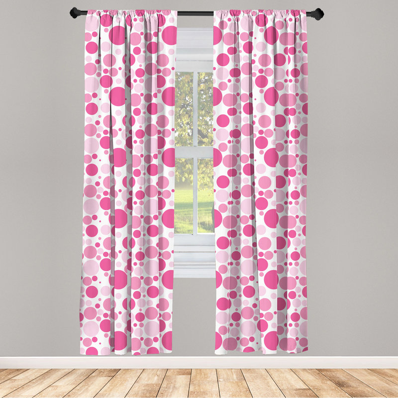 Polka Dots Semi-Sheer Rod Pocket Curtain Panels, 28" x 84"