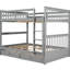 Lit superposé gris avec échelles et rangement - et pratique pour les espaces de chambre à coucher-1749691242
