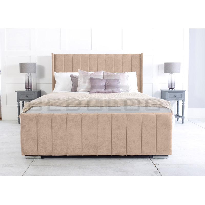 Anhat Upholstered Storage Bed, King (150 x 200 cm), Mink