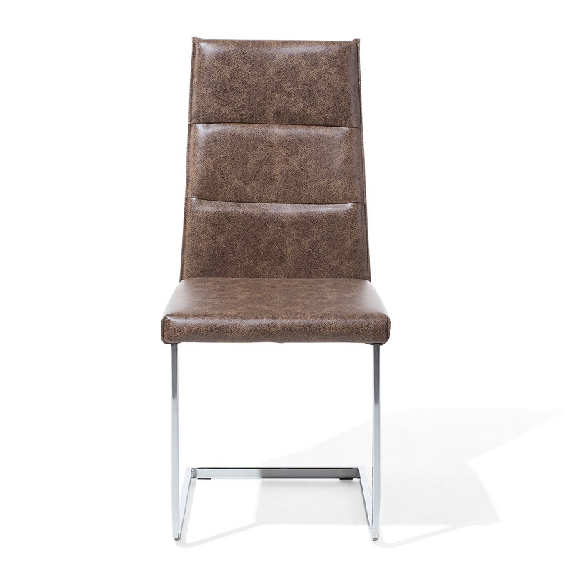 Kyler 43cm H Upholstered Cantilever Chair, Light Brown