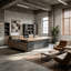 Bureau de direction rustique industriel PDG, table de bossage en L de luxe avec grille en acier inoxydable, bureau de travail surdimensionné de 70,8 po / 78,8 po-1736402601-1736402602