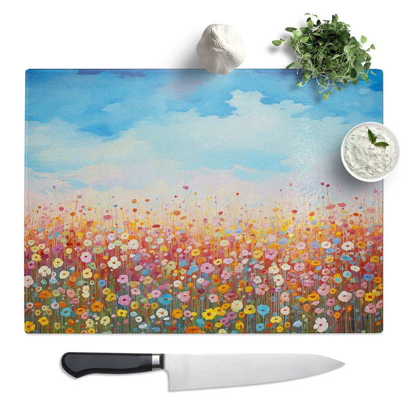 Cloudy Sky Colour Field No.2  Glass Chopping Board