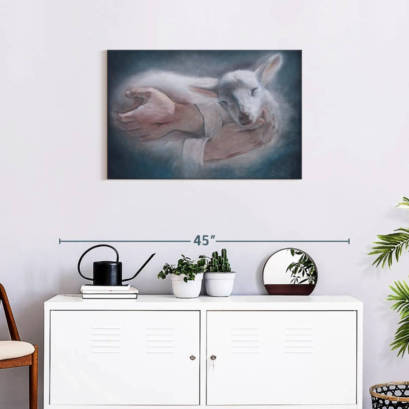 Adella Jesus Holding Lamb, 20" H x 30" W