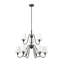 Lustre 9 lumières à abat-jour / araignée en acier à intensité variable Sujal-1128703574-1128703575