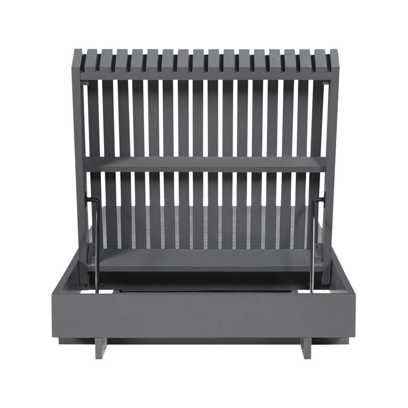 Méridienne d'extérieur en bois massif Modern Modern, Gris foncé