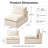 Striped Corduroy Armless Modular Sofa, White