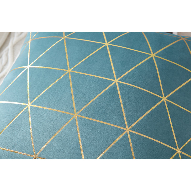 Housse de coussin Bryun, 20 po x 20 po, Géométrique bleu clair