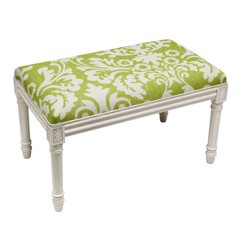 Kamari Linen Blend Upholstered Bench, Chartreuse Green
