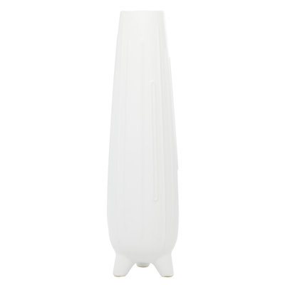 Cosmoliving By Cosmopolitan White Ceramic Contemporary Vase