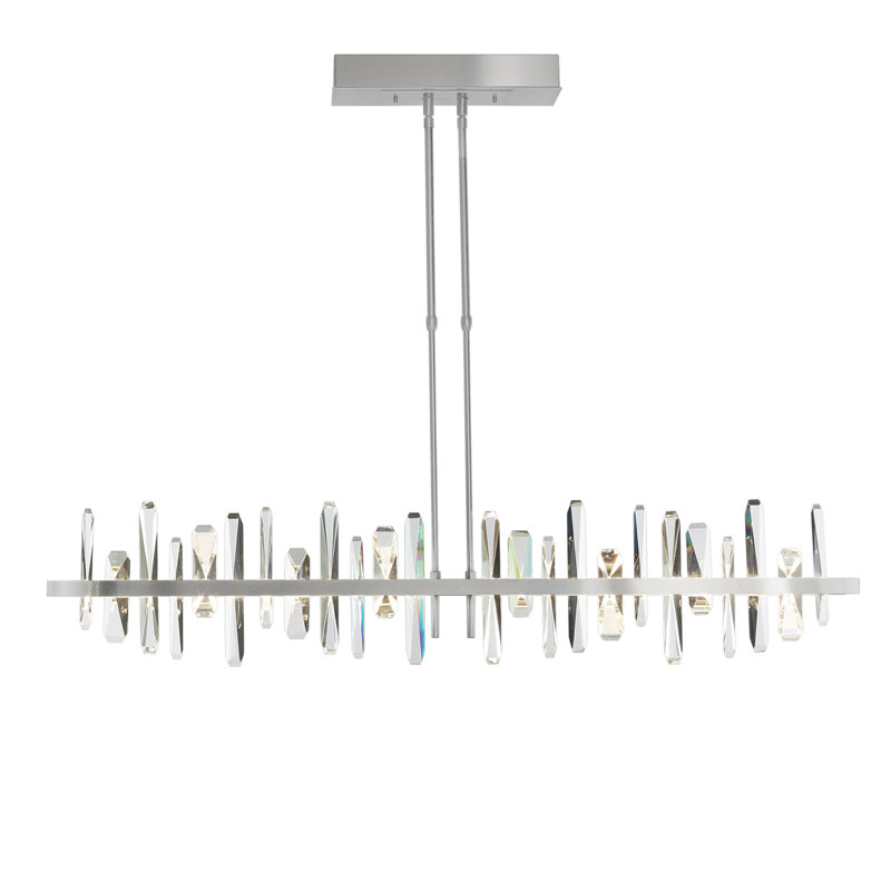 Solitude Kitchen Island Linear LED Pendant, Sterling