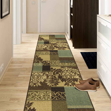 Kitchen Runner Rugs, Entryway Brown Runner Rugs, Modern Long